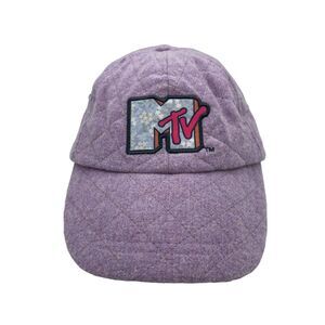 MTV CultureFly Purple Quilted Fleece Baseball Dad Hat - 90s logo 2021 Adjustable